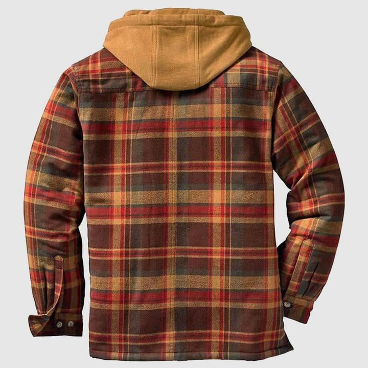 Men's Quilted-Lined Hooded Flannel Shirt Jacket Regular Fit