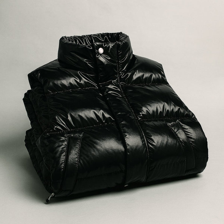 Mens Quilted Puffer Vest High-Collar Sleeveless Jacket