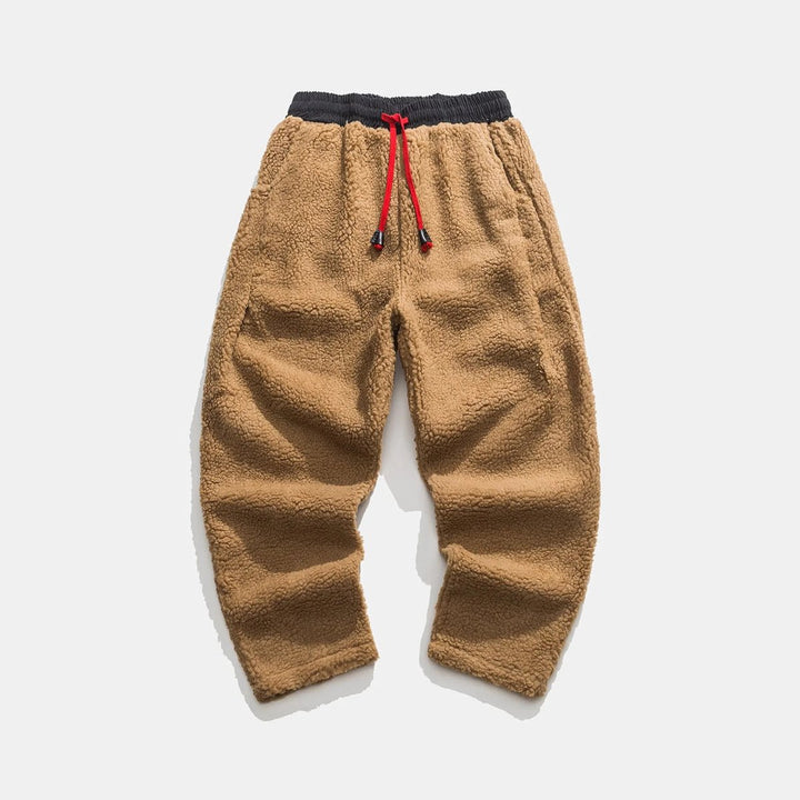 Men's Relaxed-Fit Sherpa Fleece Drawstring Jogger Trousers