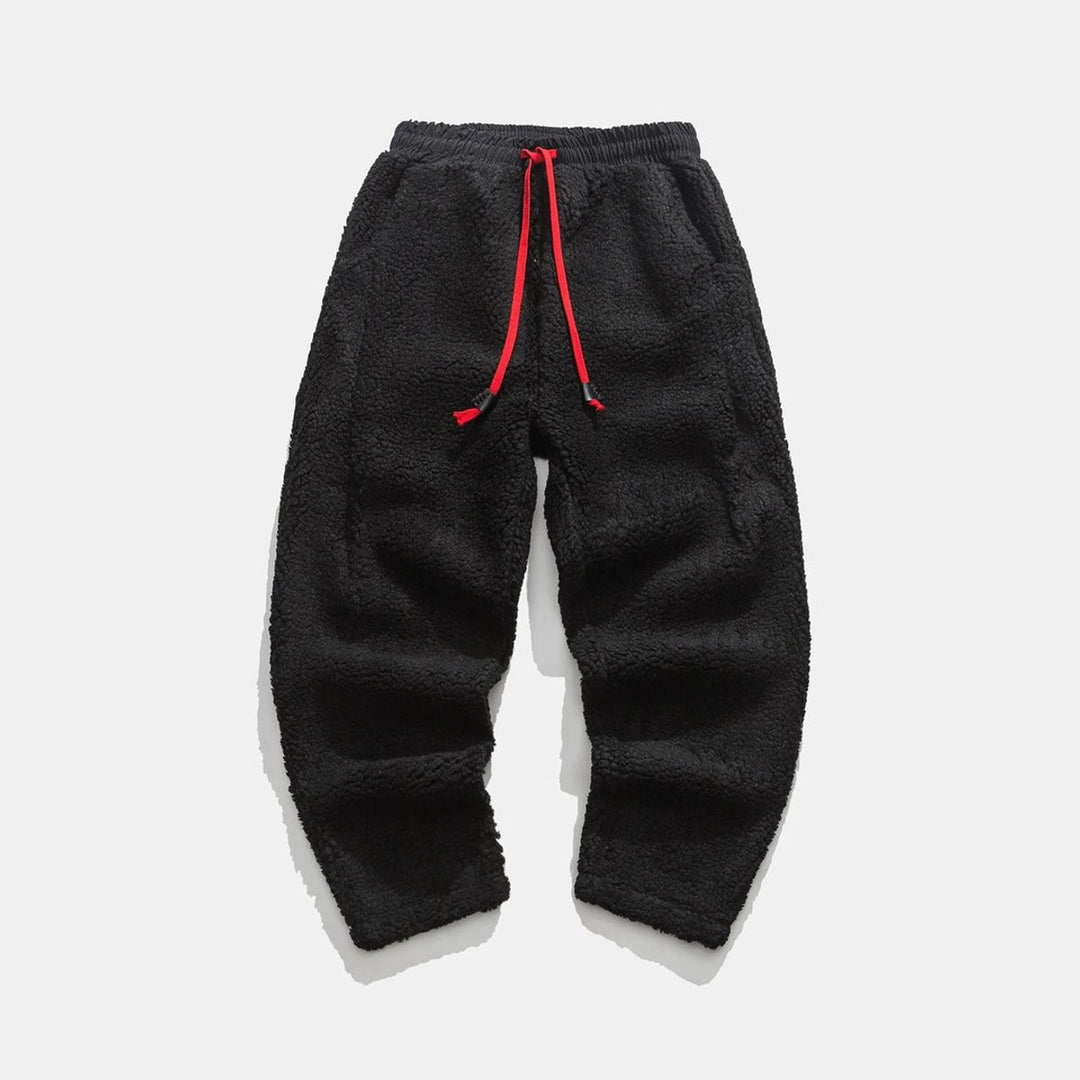 Men's Relaxed-Fit Sherpa Fleece Drawstring Jogger Trousers