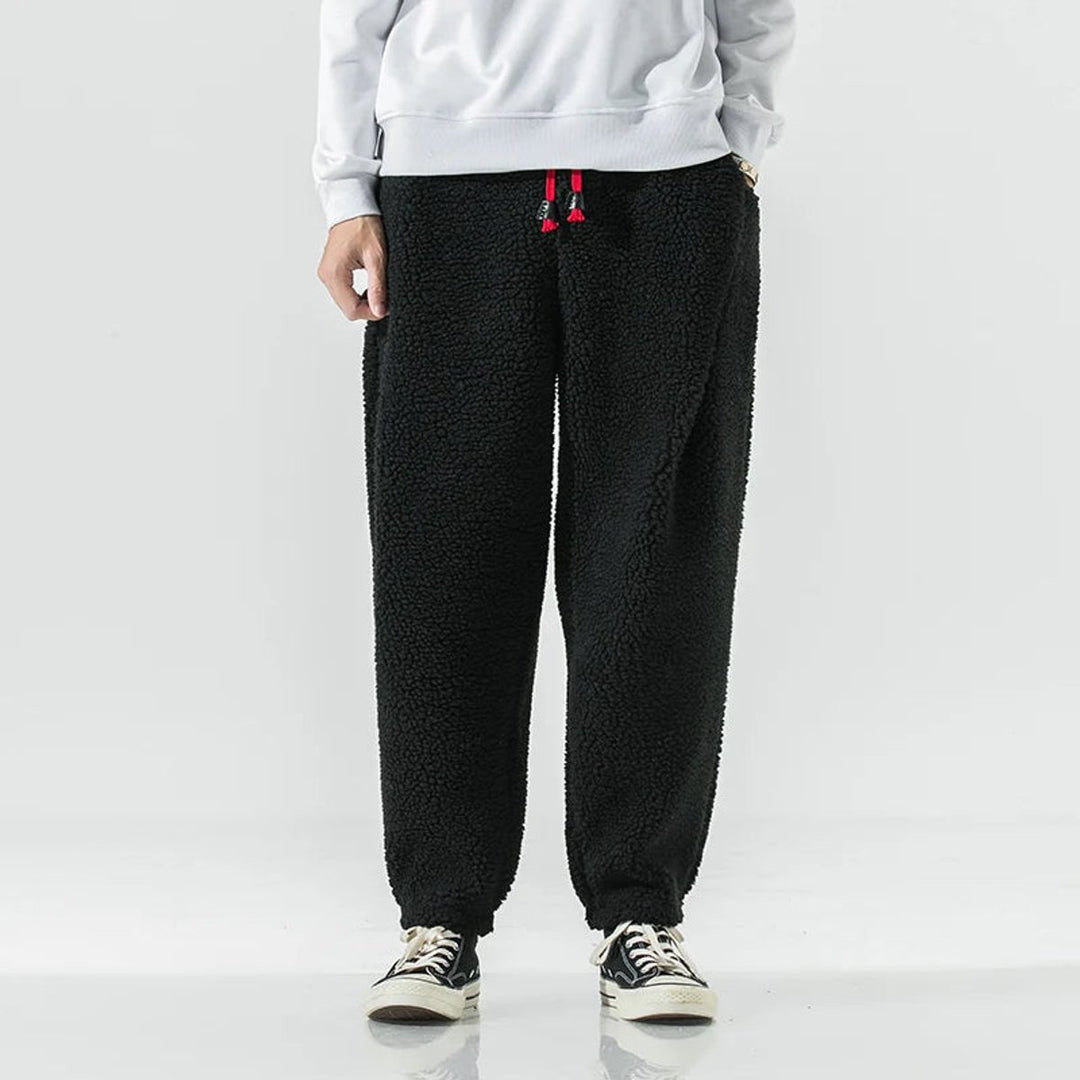 Men's Relaxed-Fit Sherpa Fleece Drawstring Jogger Trousers