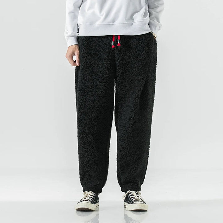 Men's Relaxed-Fit Sherpa Fleece Drawstring Jogger Trousers