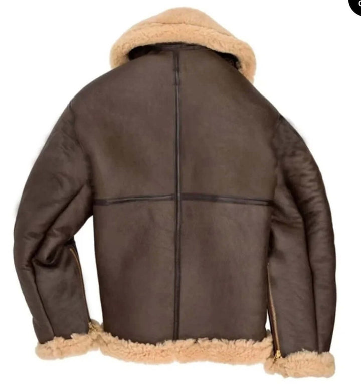 Men's Shearling Bomber Jacket Aviator Flying Coat
