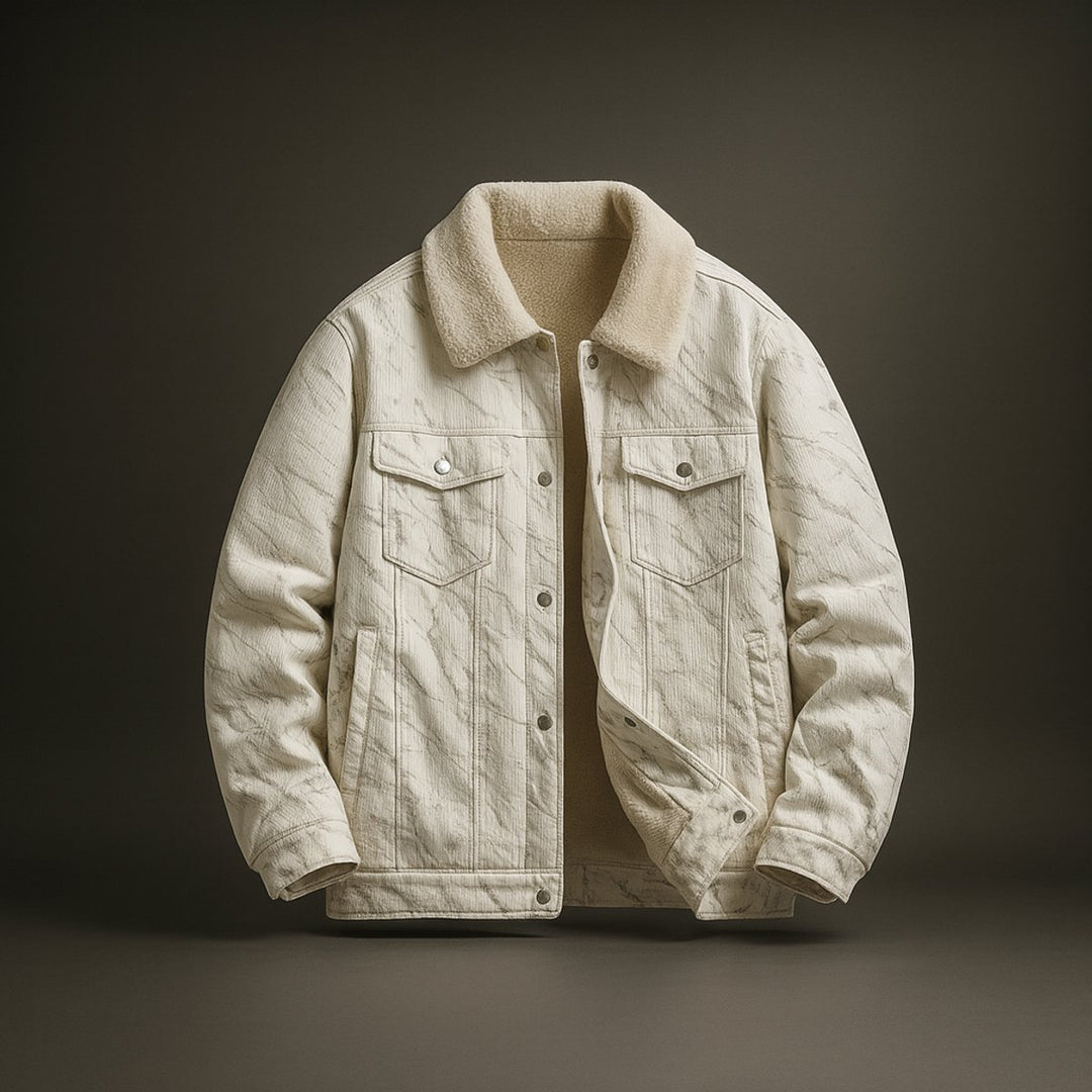 Mens Sherpa Collar Heavyweight Corduroy Trucker Jacket