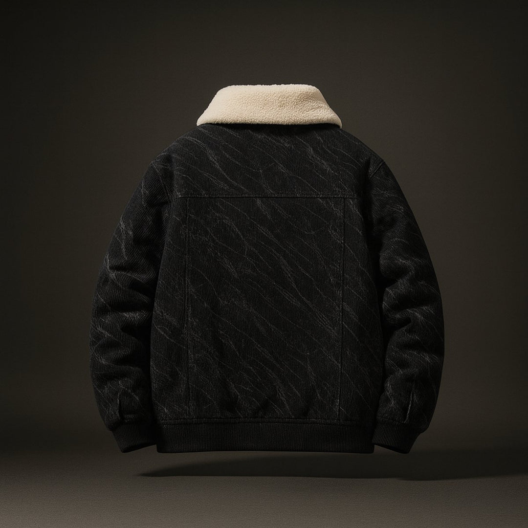 Mens Sherpa Collar Heavyweight Corduroy Trucker Jacket