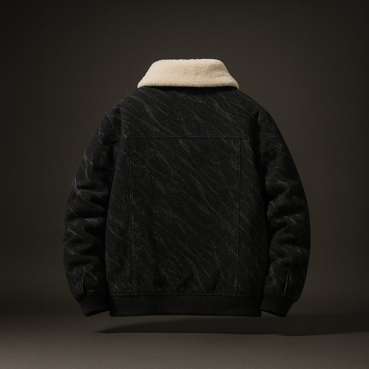 Mens Sherpa Collar Heavyweight Corduroy Trucker Jacket