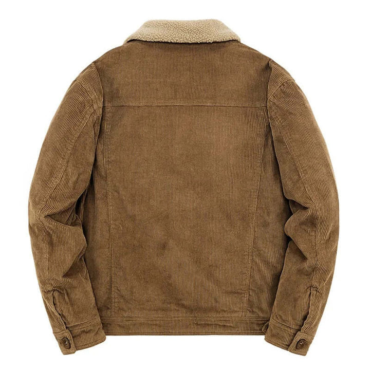 Men's Sherpa-Lined Corduroy Jacket Casual Winter Coat