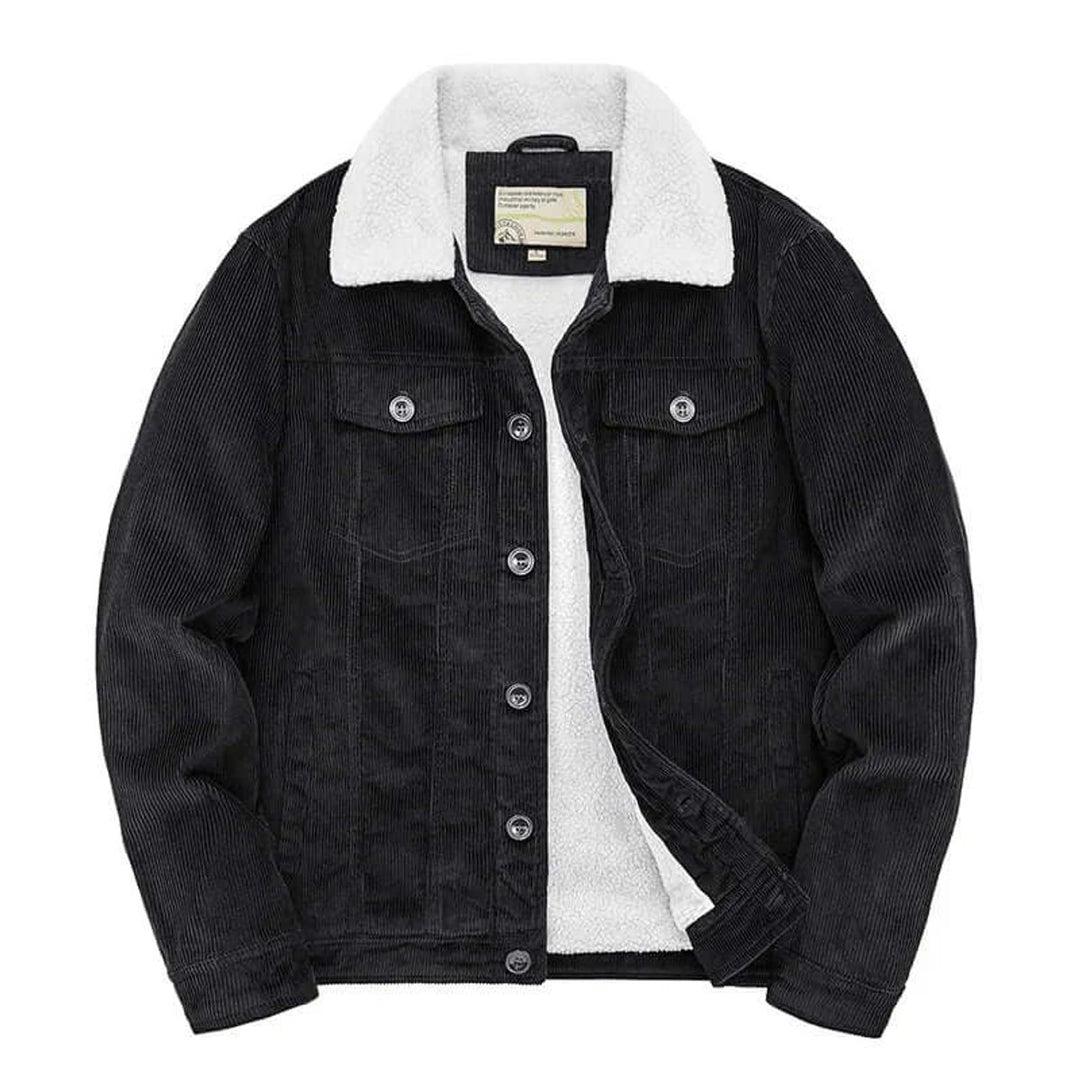 Men's Sherpa-Lined Corduroy Jacket Casual Winter Coat