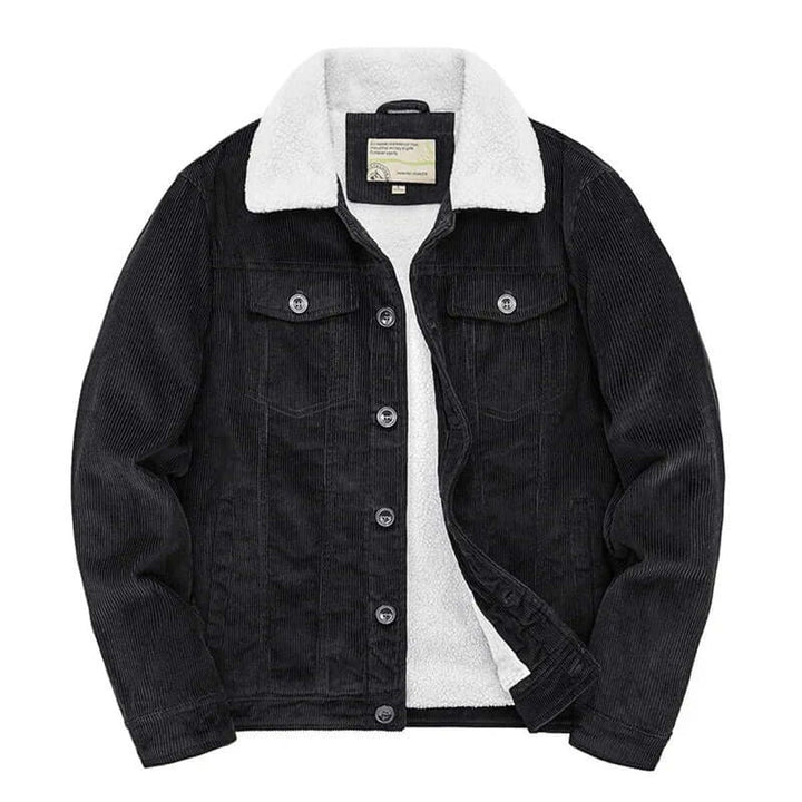 Men's Sherpa-Lined Corduroy Jacket Casual Winter Coat