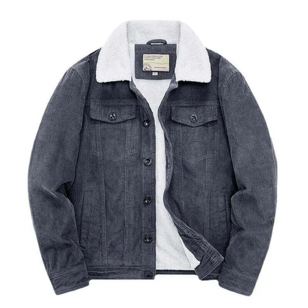 Men's Sherpa-Lined Corduroy Jacket Casual Winter Coat