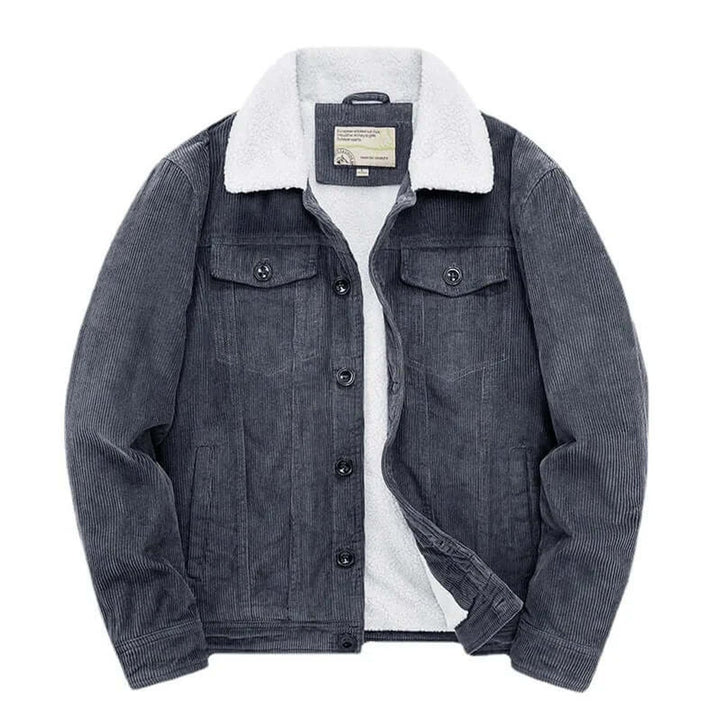 Men's Sherpa-Lined Corduroy Jacket Casual Winter Coat