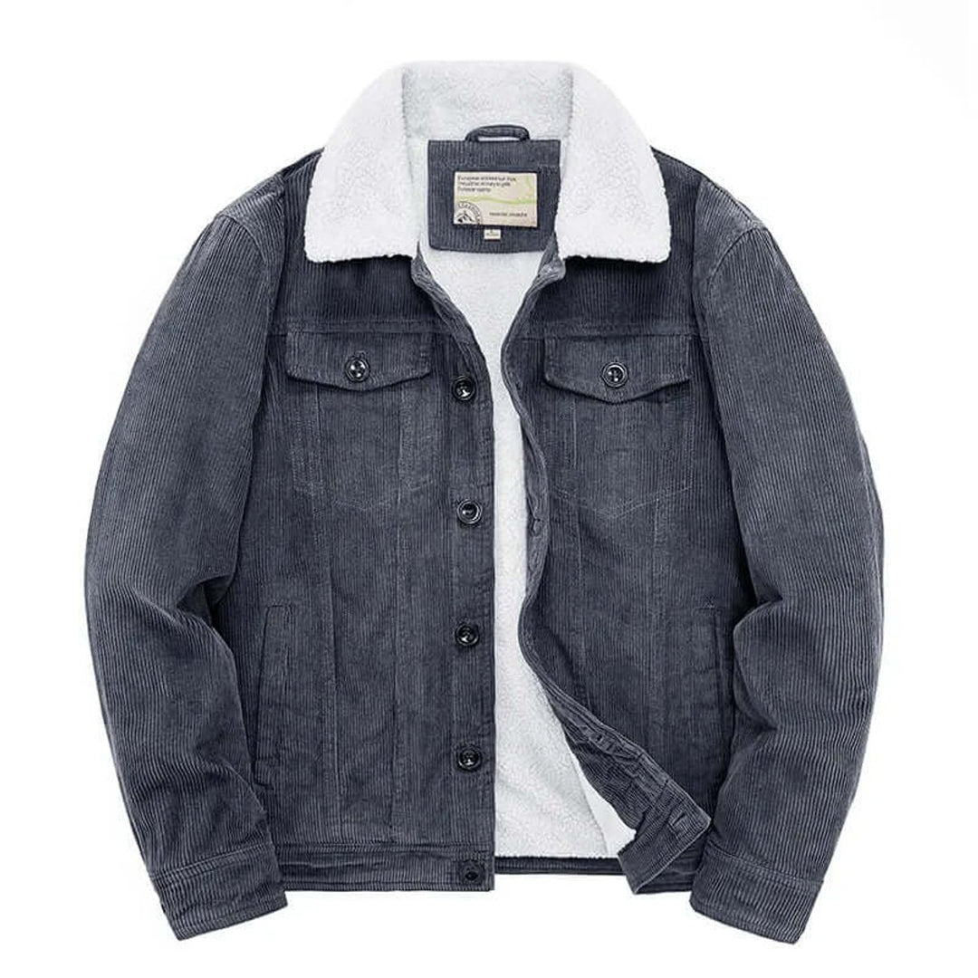 Men's Sherpa-Lined Corduroy Jacket Casual Winter Coat