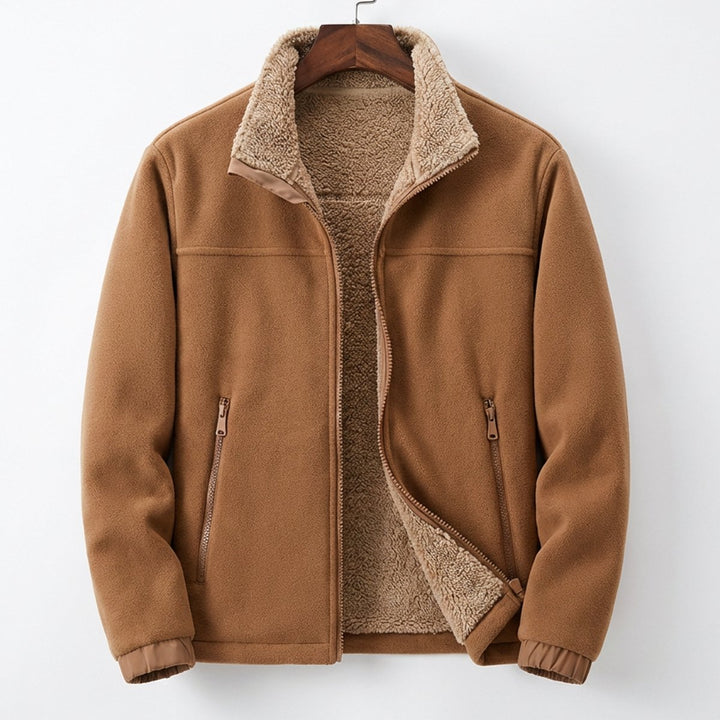 Mens Sherpa-Lined Heavyweight Fleece Zip-Up Jacket