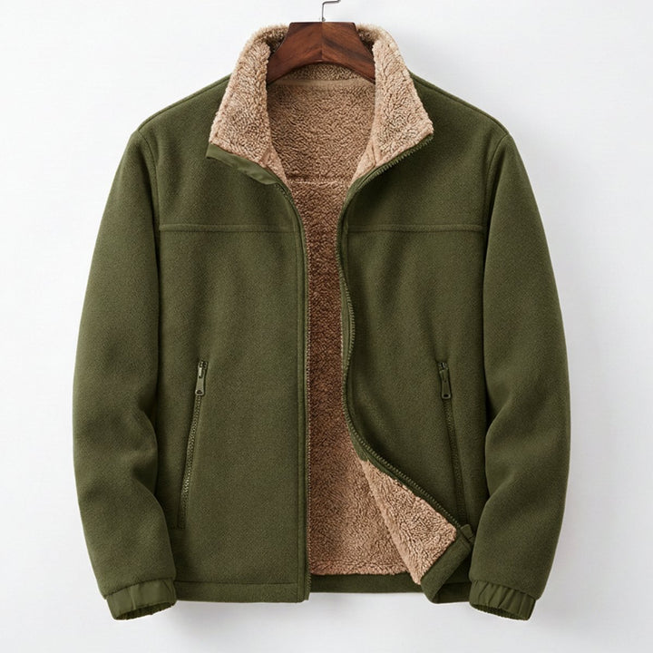 Mens Sherpa-Lined Heavyweight Fleece Zip-Up Jacket