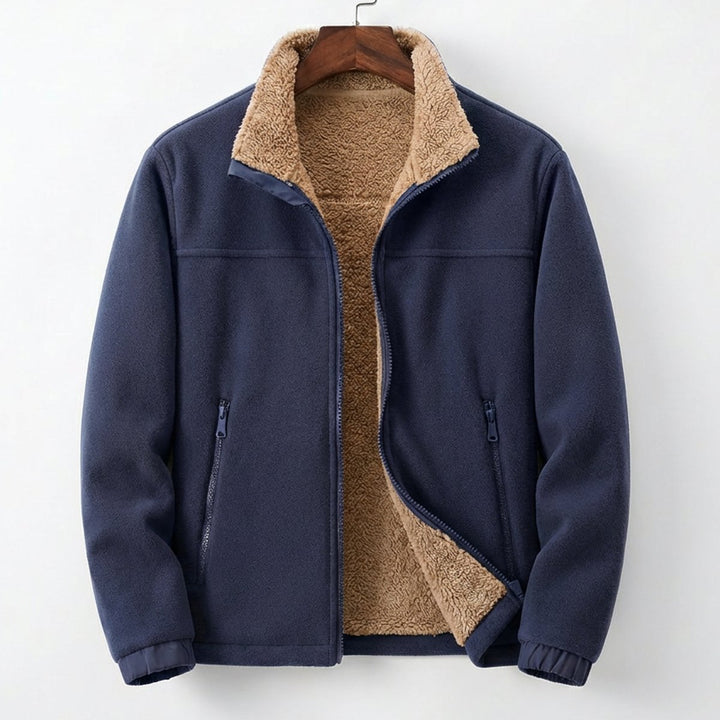 Mens Sherpa-Lined Heavyweight Fleece Zip-Up Jacket