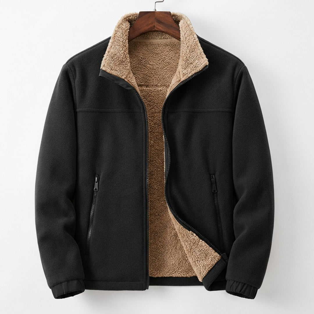 Mens Sherpa-Lined Heavyweight Fleece Zip-Up Jacket
