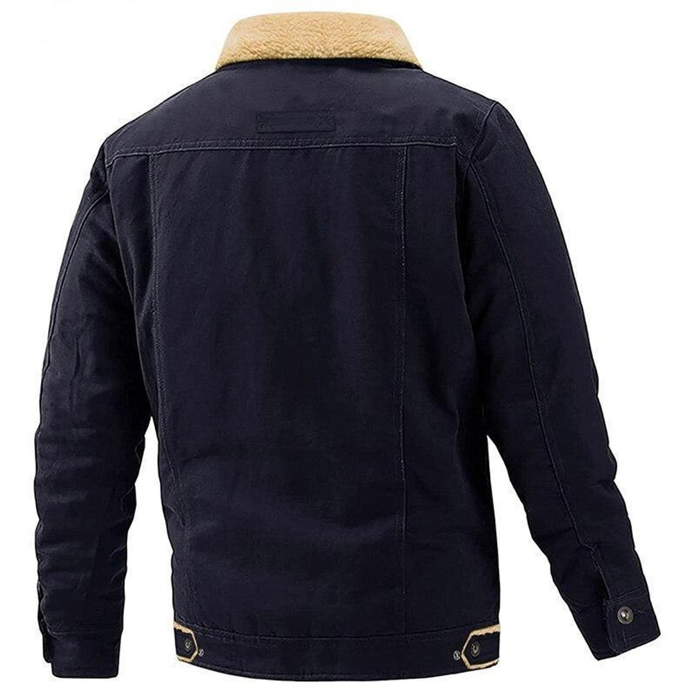 Men's Sherpa-Lined Waterproof Bomber Jacket Fleece Winter Coat