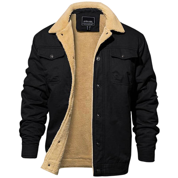 Men's Sherpa-Lined Waterproof Bomber Jacket Fleece Winter Coat