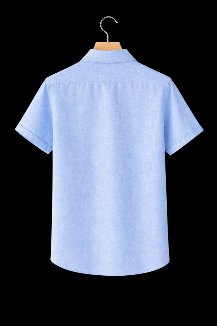 Mens Short Sleeve Linen Shirt Relaxed Fit Button-Up