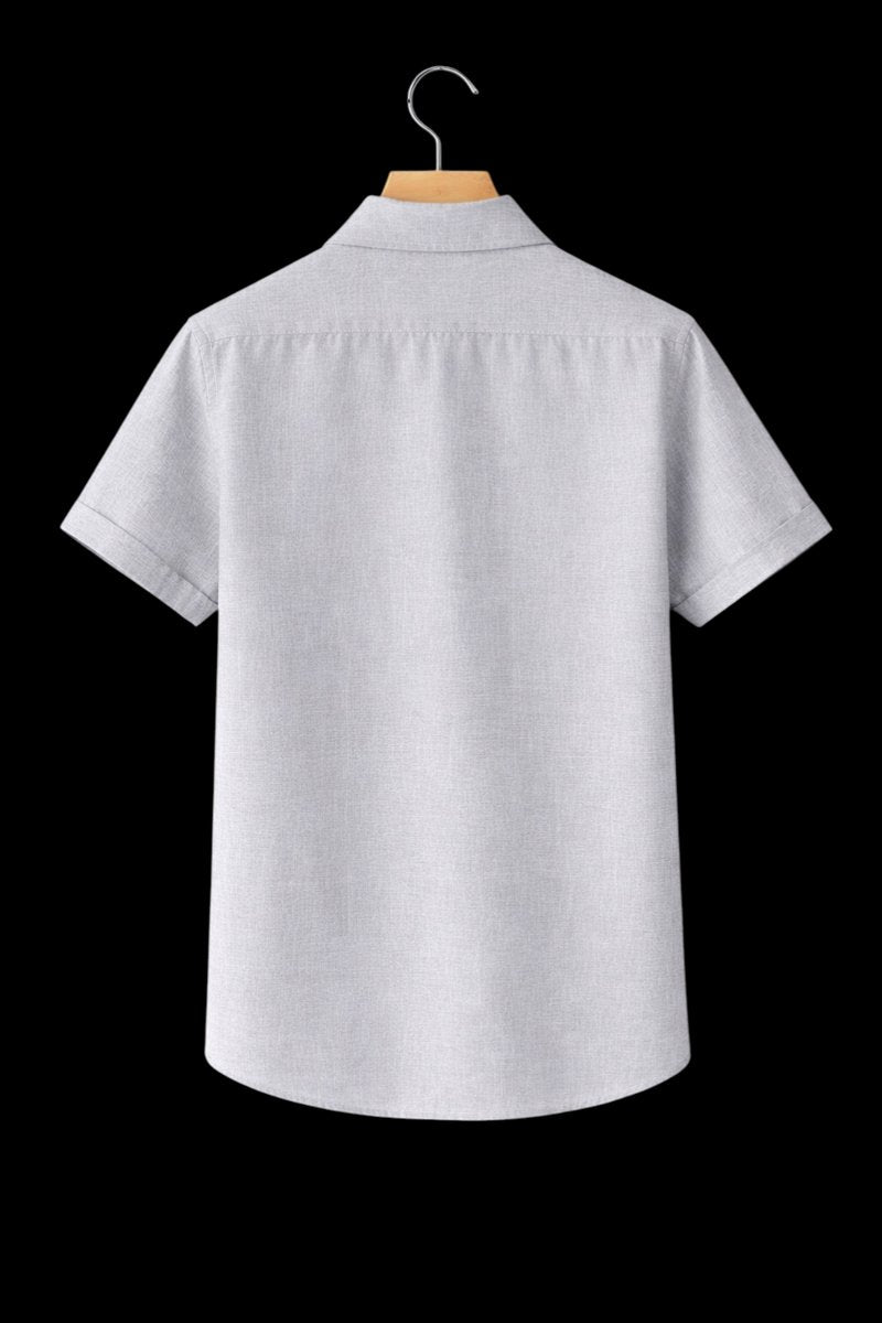 Mens Short Sleeve Linen Shirt Relaxed Fit Button-Up