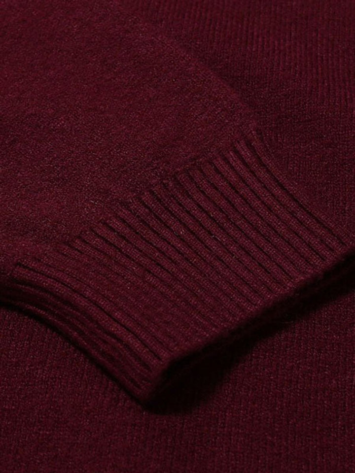 Mens Slim-Fit Henley Long-Sleeve Knit Turtleneck Jumper