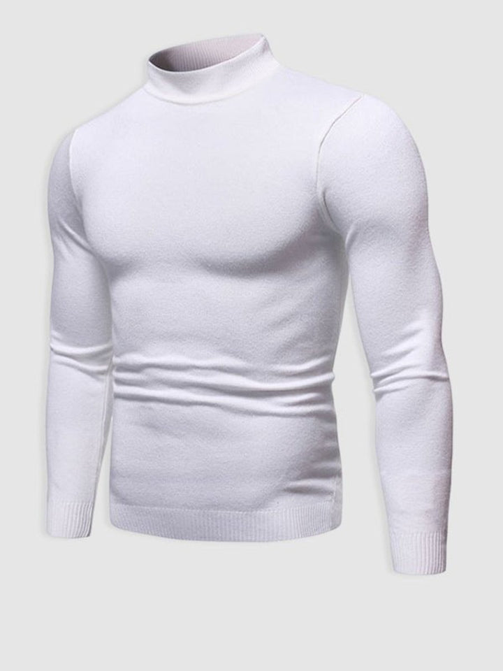 Mens Slim-Fit Henley Long-Sleeve Knit Turtleneck Jumper