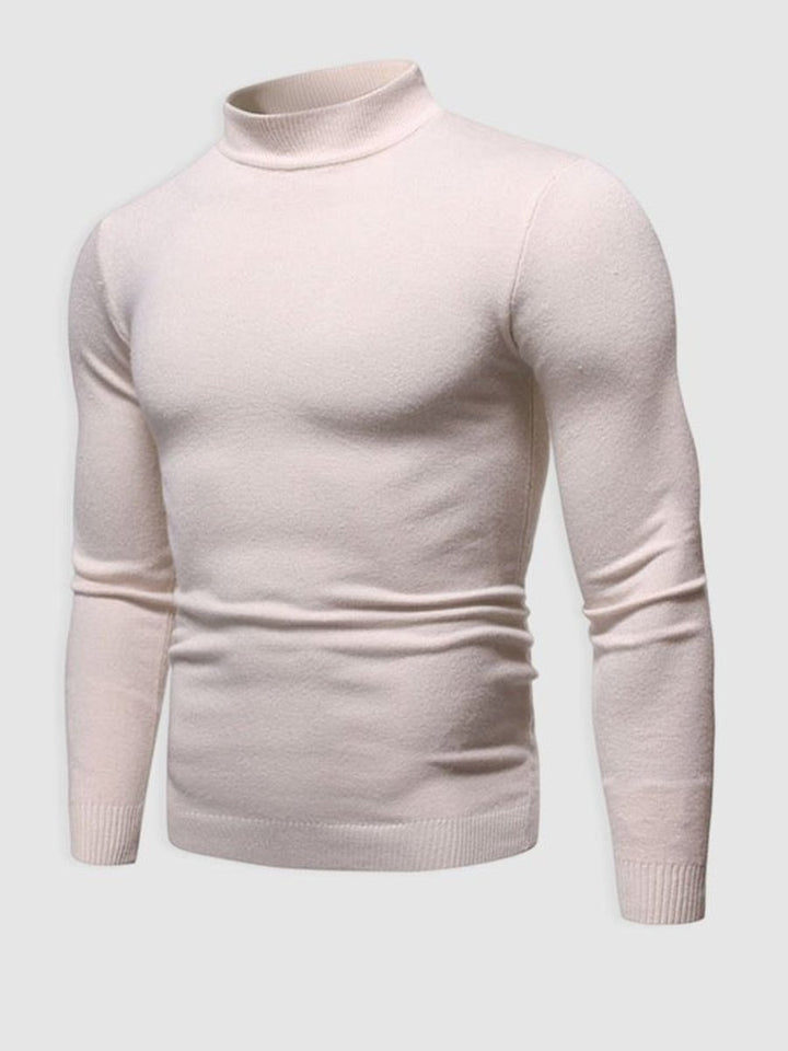 Mens Slim-Fit Henley Long-Sleeve Knit Turtleneck Jumper