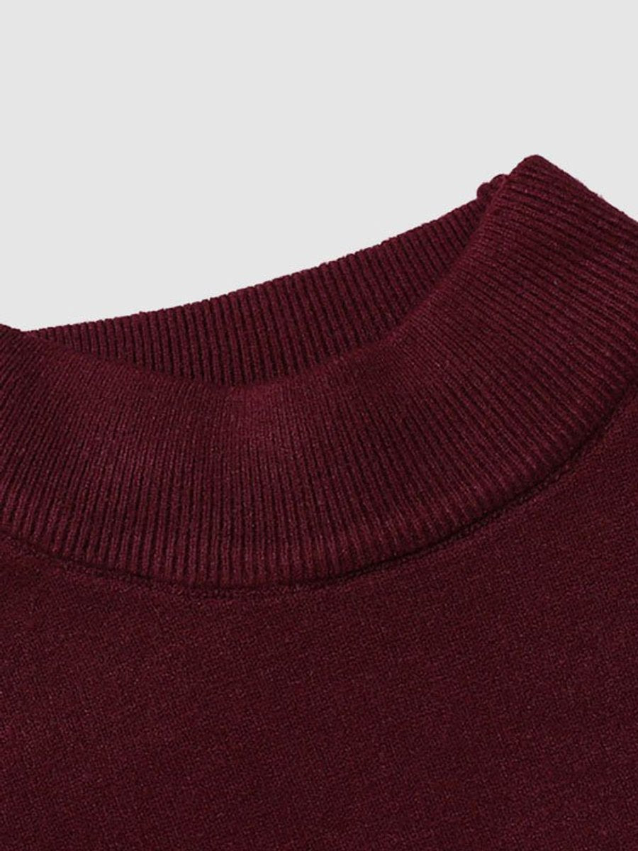 Mens Slim-Fit Henley Long-Sleeve Knit Turtleneck Jumper
