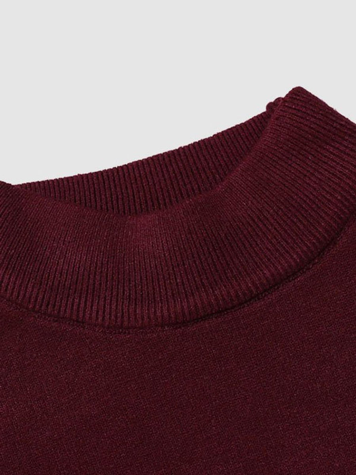 Mens Slim-Fit Henley Long-Sleeve Knit Turtleneck Jumper