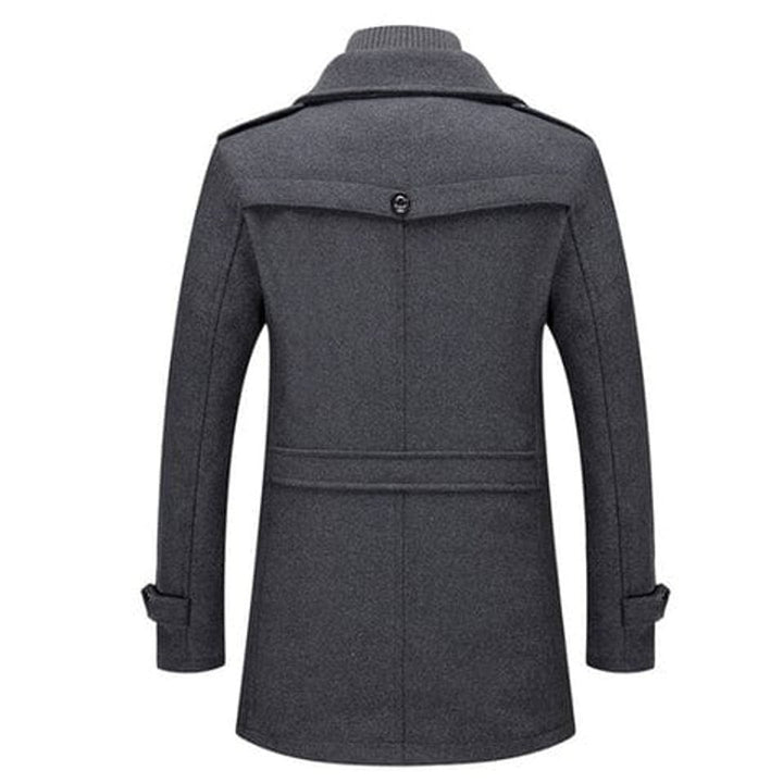Men's Slim-Fit Knitted Polo Zip Wool-Blend Winter Overcoat