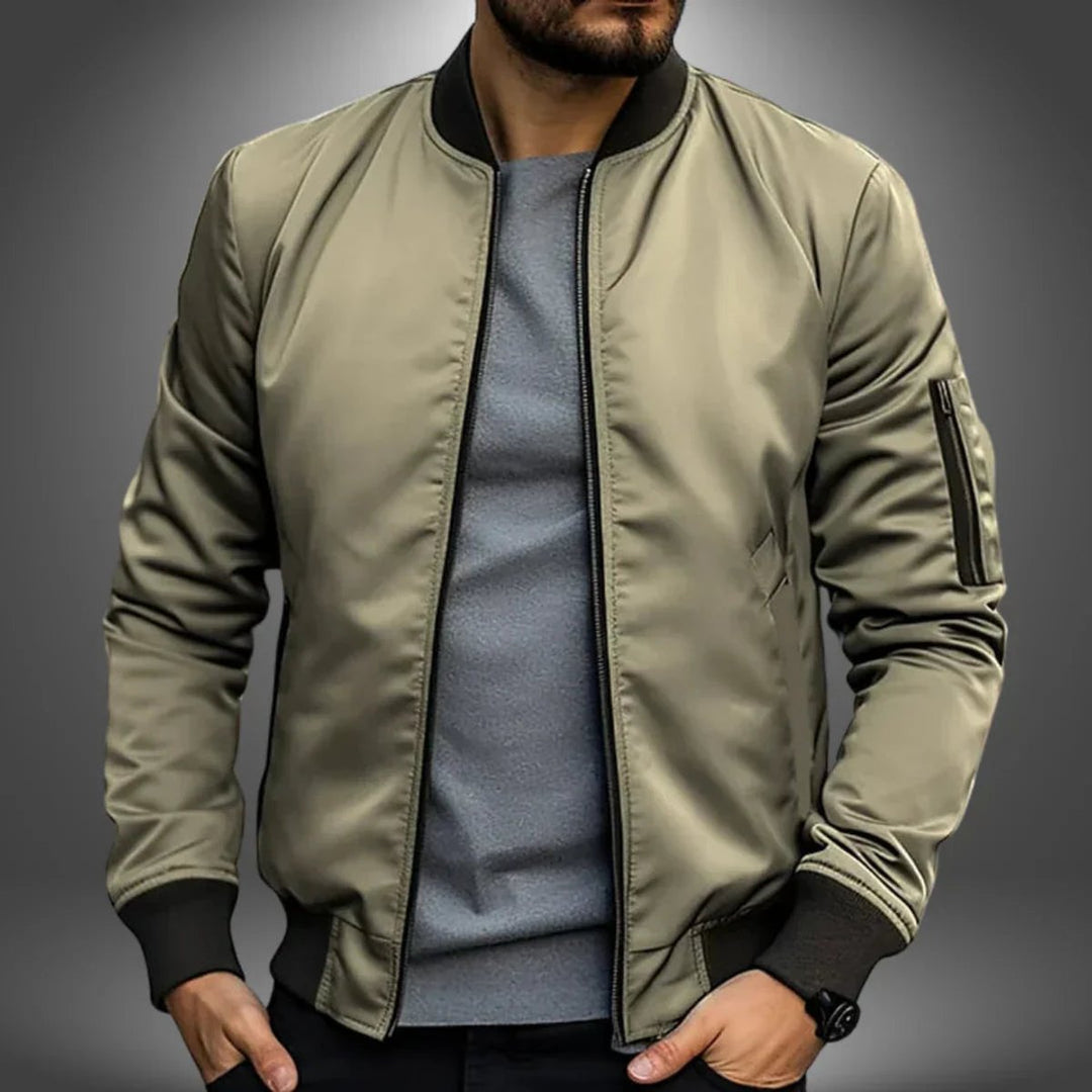 Men's Slim-Fit Lightweight Bomber Jacket Windbreaker