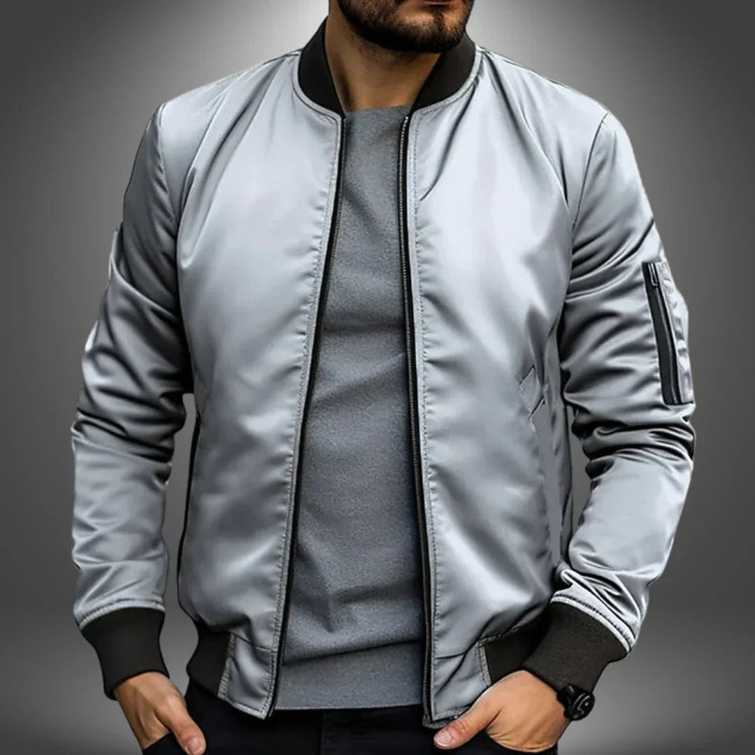 Men's Slim-Fit Lightweight Bomber Jacket Windbreaker