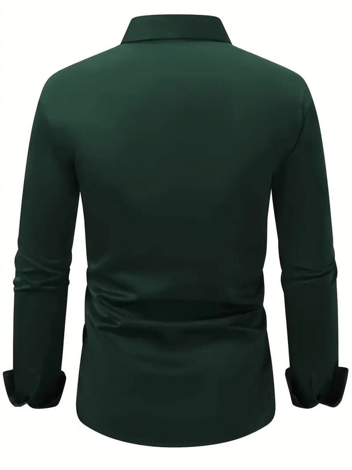 Mens Slim Fit Long Sleeve Button-Down Dress Shirt