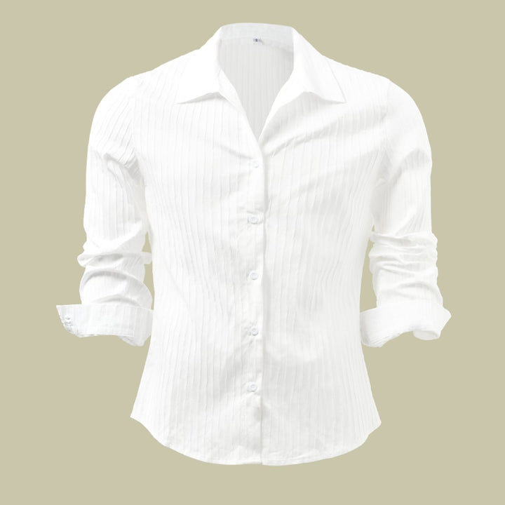 Men's Slim Fit Long-Sleeve Button-Down Ribbed Shirt