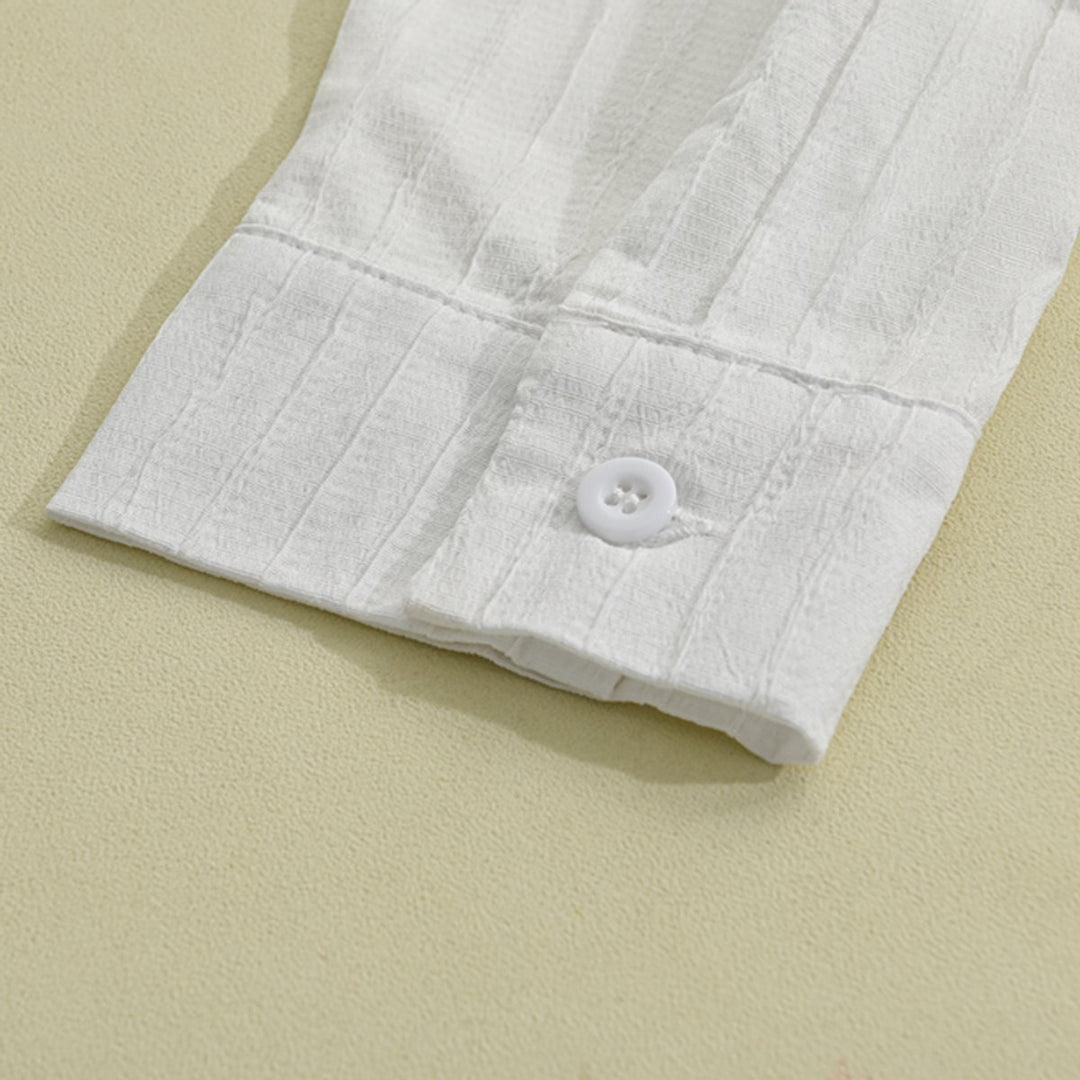 Men's Slim Fit Long-Sleeve Button-Down Ribbed Shirt