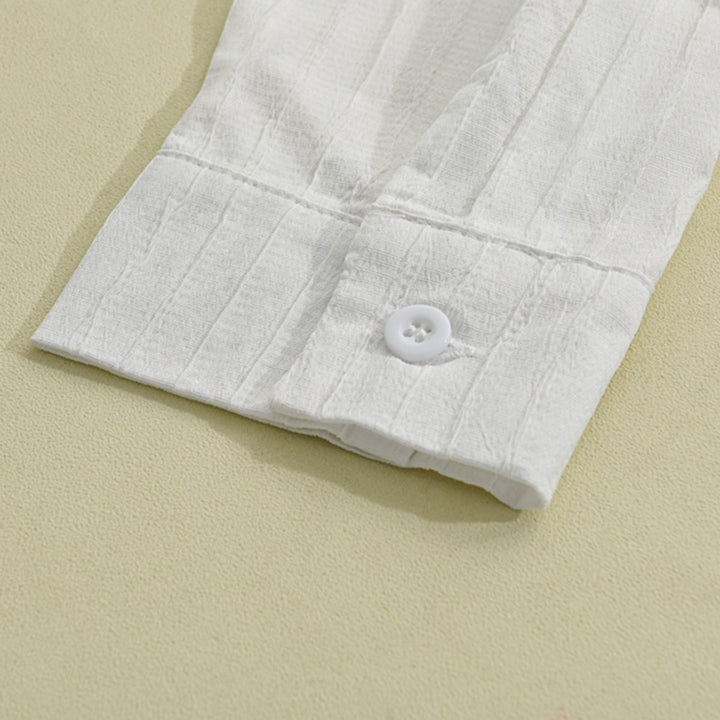 Men's Slim Fit Long-Sleeve Button-Down Ribbed Shirt