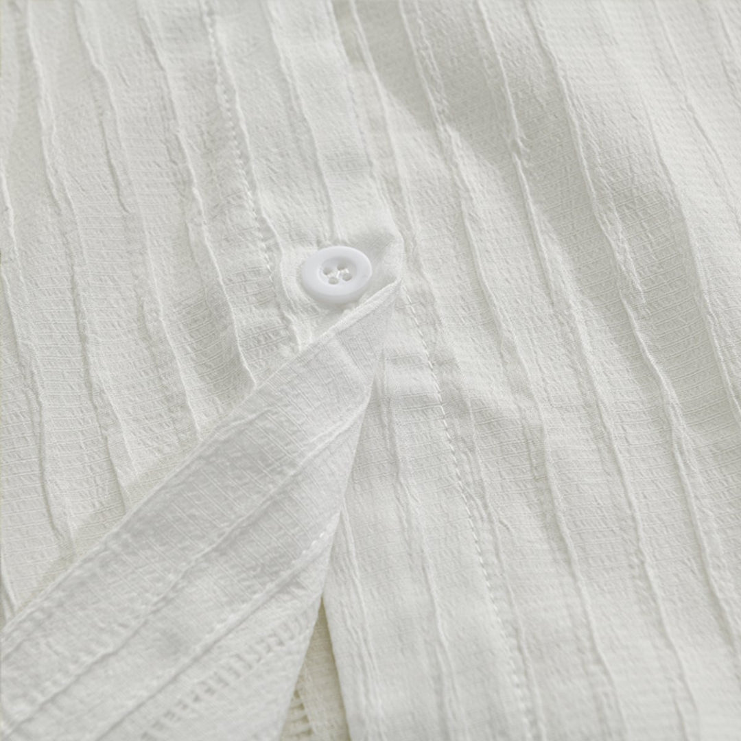 Men's Slim Fit Long-Sleeve Button-Down Ribbed Shirt