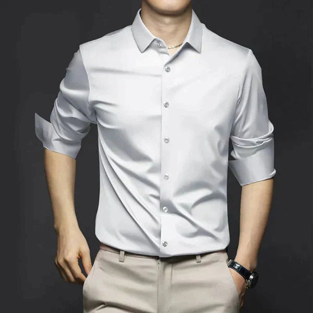 Mens Slim Fit Long-Sleeve Dress Shirt Smart Casual Button-Up