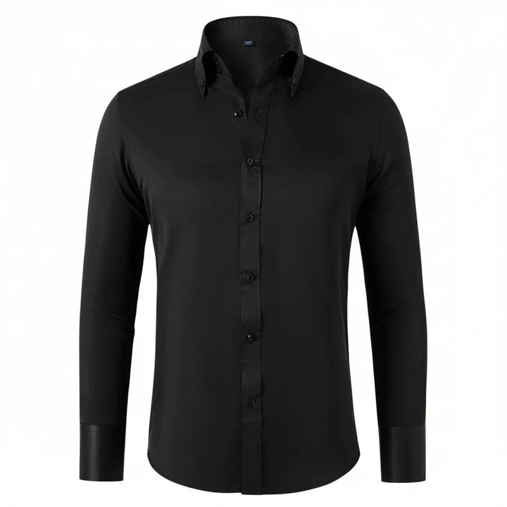 Men's Slim-Fit Long-Sleeve Formal Button-Down Shirt