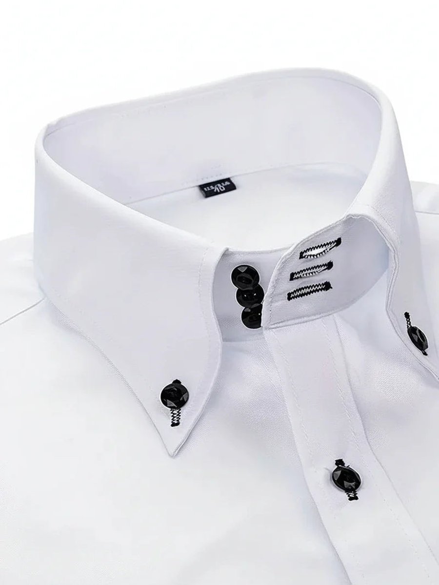 Men's Slim-Fit Long-Sleeve Formal Button-Down Shirt