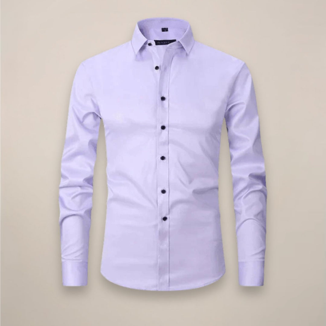 Men's Slim-Fit Long-Sleeve Shirt Classic Smart-Casual Button-Up