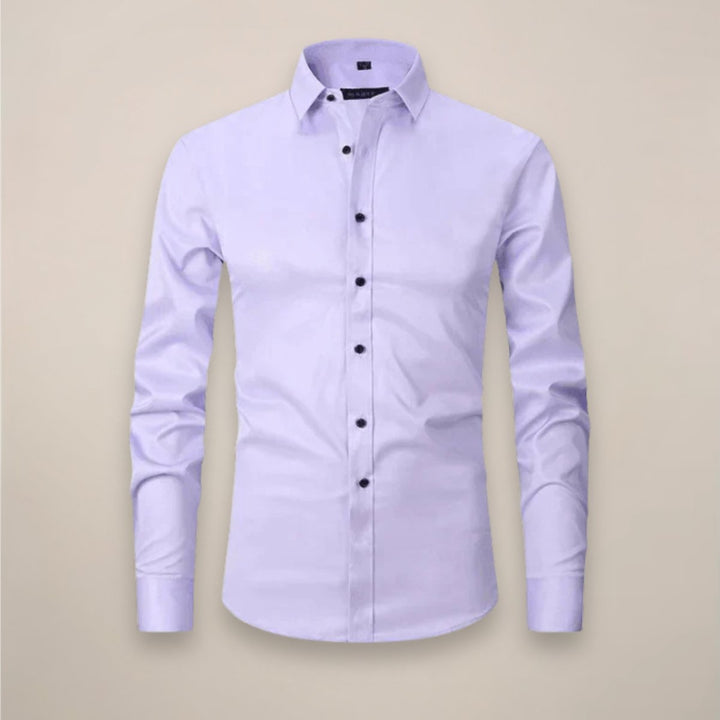 Men's Slim-Fit Long-Sleeve Shirt Classic Smart-Casual Button-Up