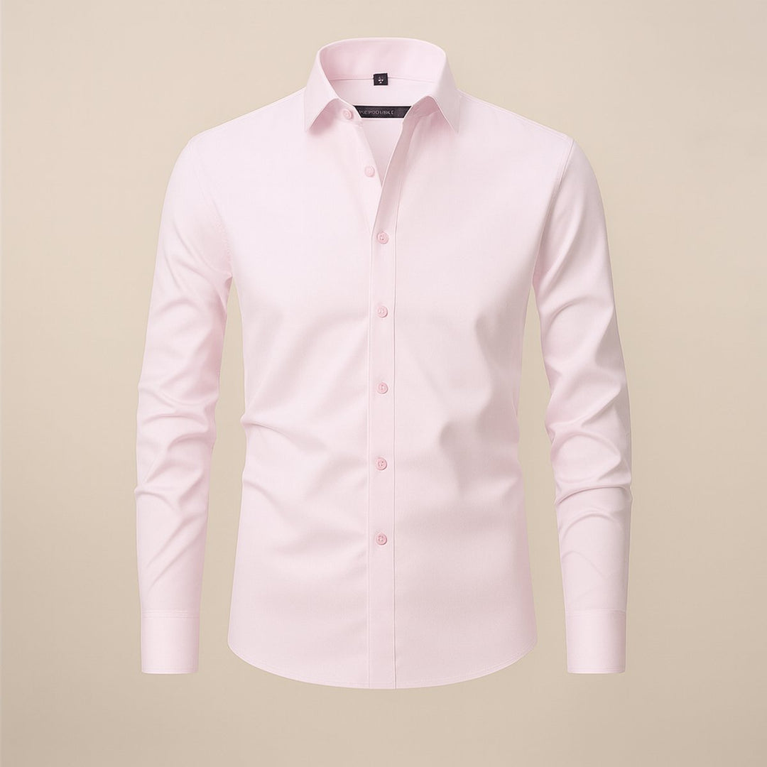 Men's Slim-Fit Long-Sleeve Shirt Classic Smart-Casual Button-Up