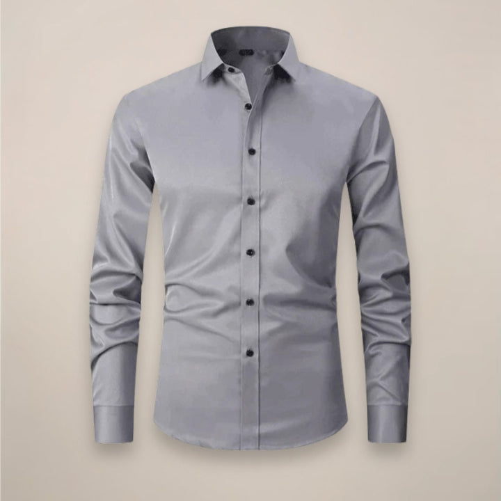 Men's Slim-Fit Long-Sleeve Shirt Classic Smart-Casual Button-Up