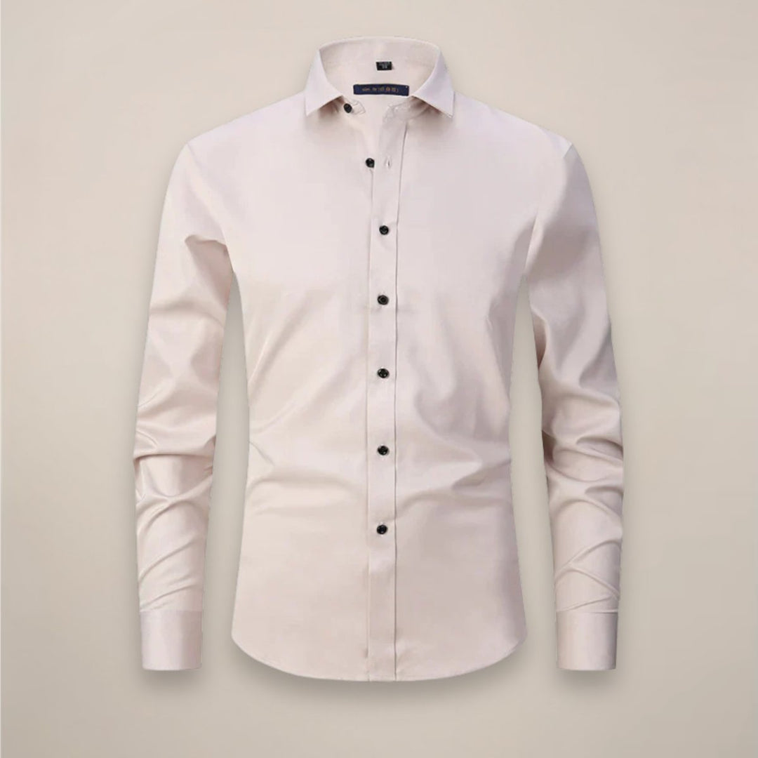Men's Slim-Fit Long-Sleeve Shirt Classic Smart-Casual Button-Up