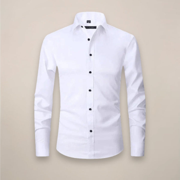 Men's Slim-Fit Long-Sleeve Shirt Classic Smart-Casual Button-Up