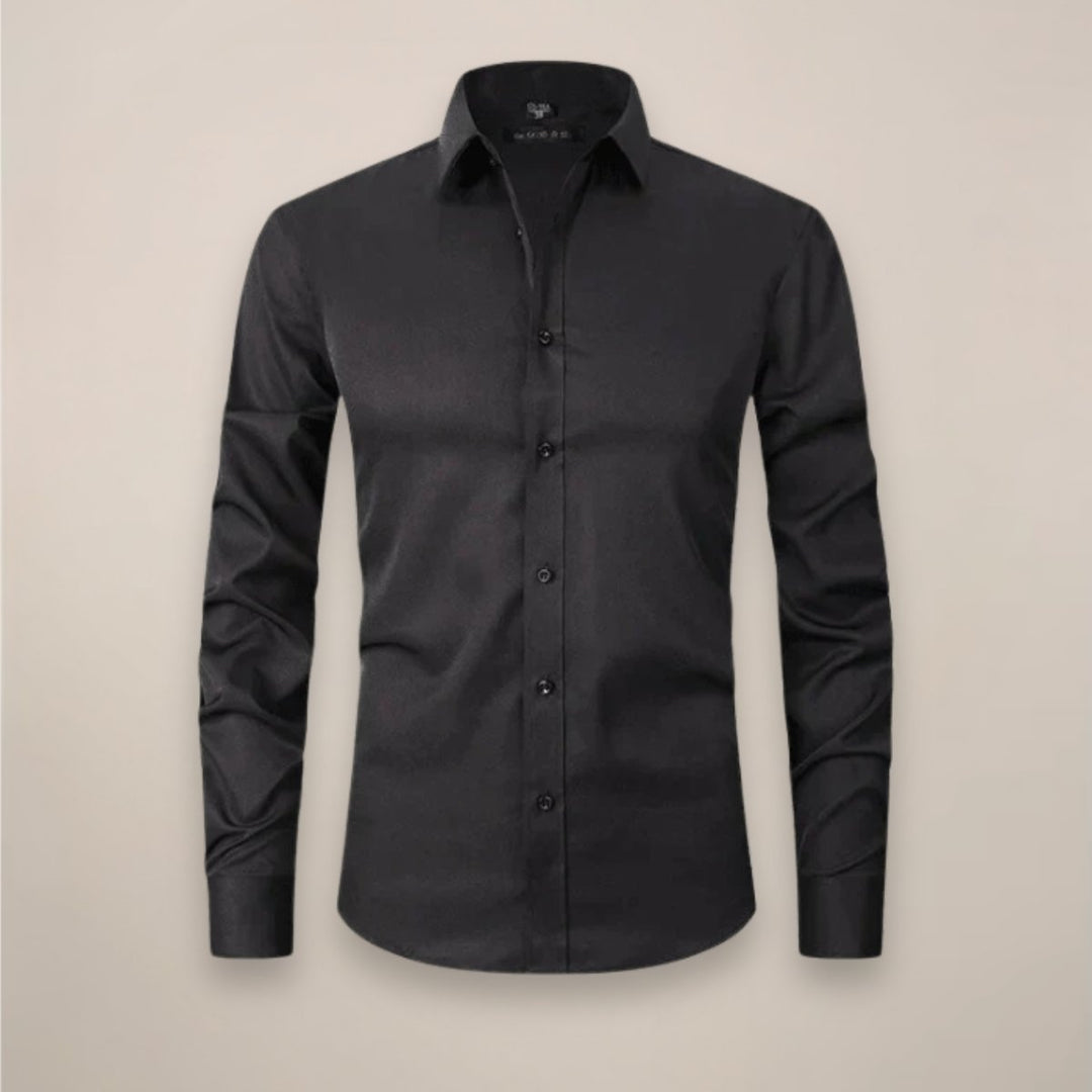 Men's Slim-Fit Long-Sleeve Shirt Classic Smart-Casual Button-Up