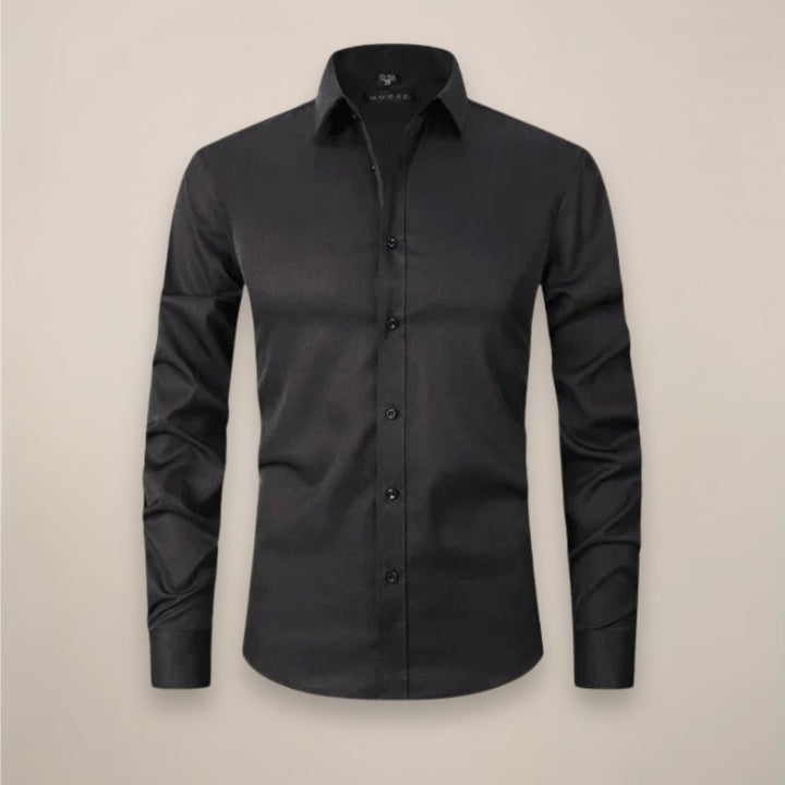 Men's Slim-Fit Long-Sleeve Shirt Classic Smart-Casual Button-Up