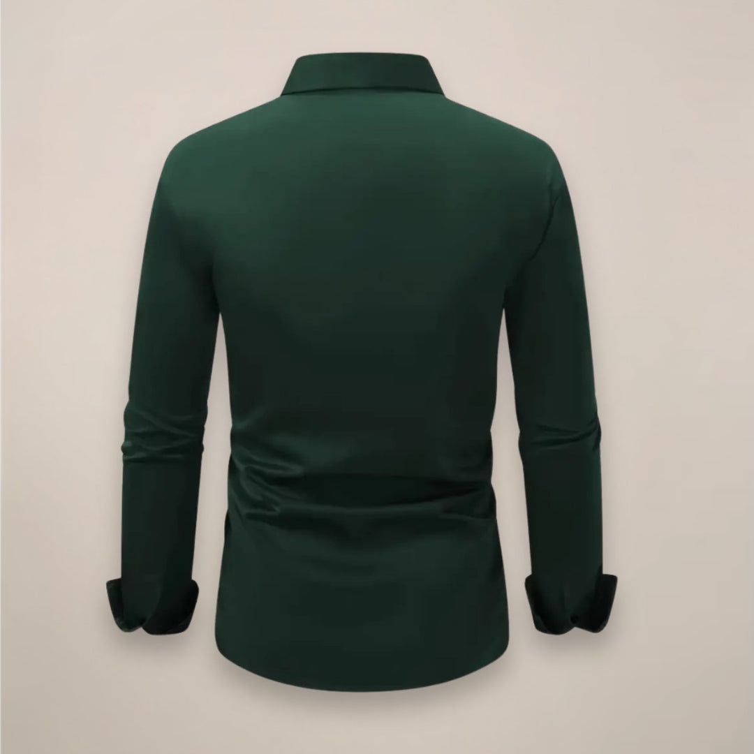 Men's Slim-Fit Long-Sleeve Smart Casual Shirt