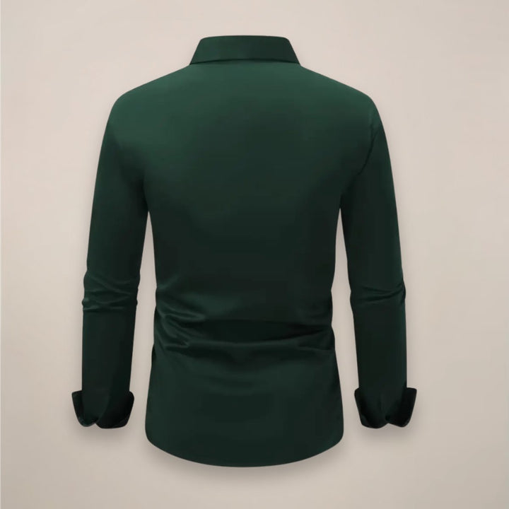 Men's Slim-Fit Long-Sleeve Smart Casual Shirt